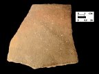 Keyser smoothed over cord-marked rim sherd from Hughes site 18MO1, Feature 22.